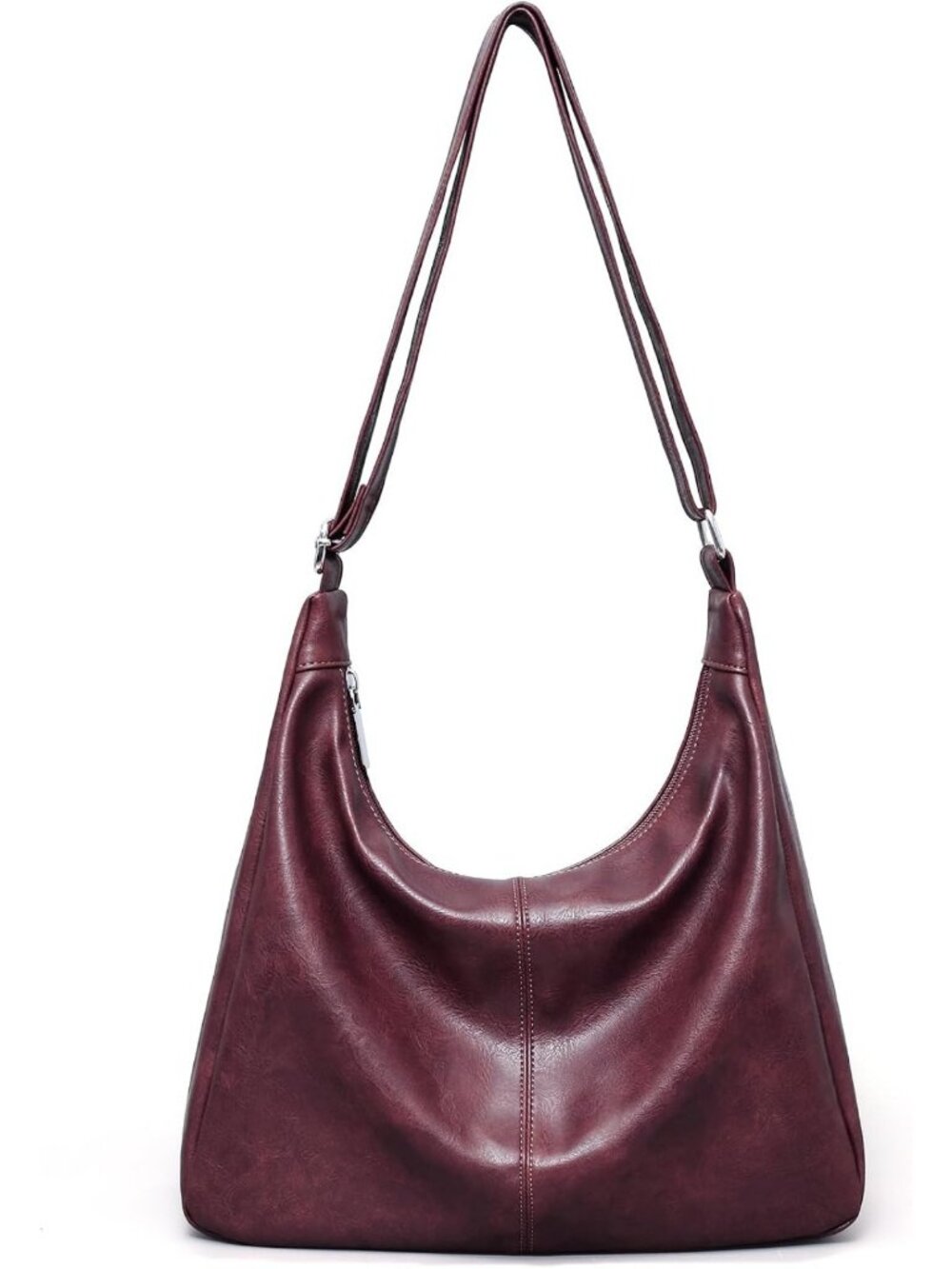 Stylish Vegan Leather Hobo Bag for Women - Slouchy Shoulder Tote Purse